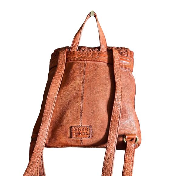 Frye & Co Backpack Small Leather and woven Esme Book Bag paprika - Picture 2 of 12